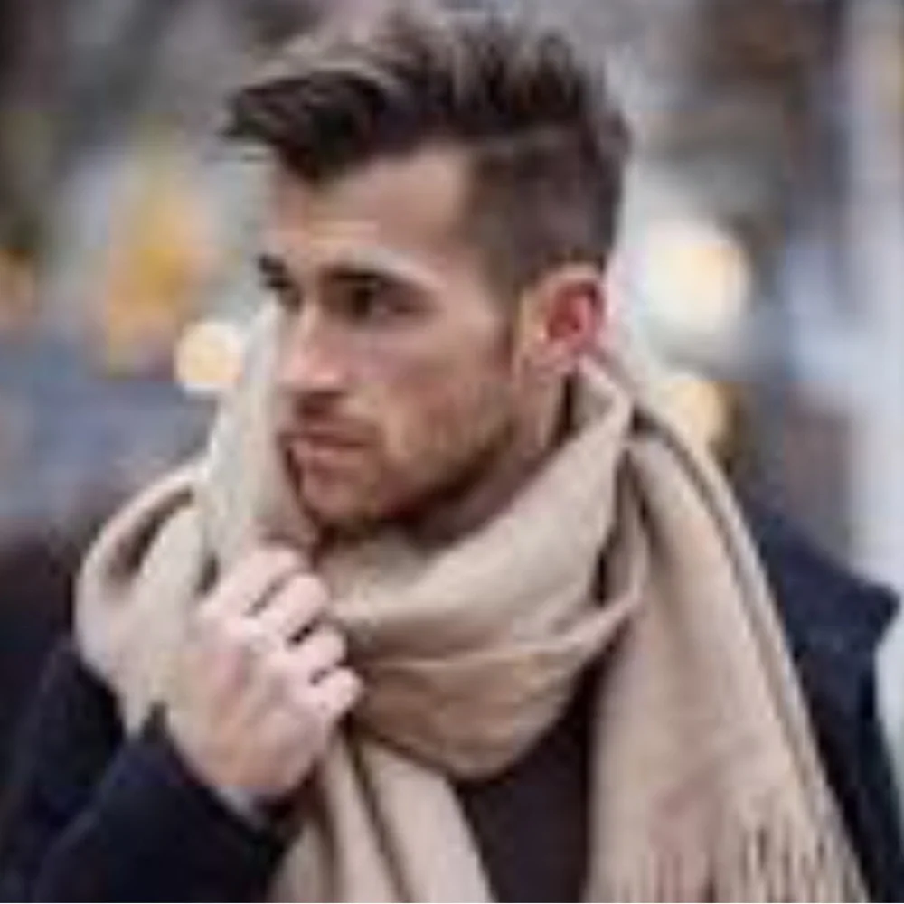 VTG Luxurious Sophisticated Cashmere Scarf made in West Germany Navy Blue